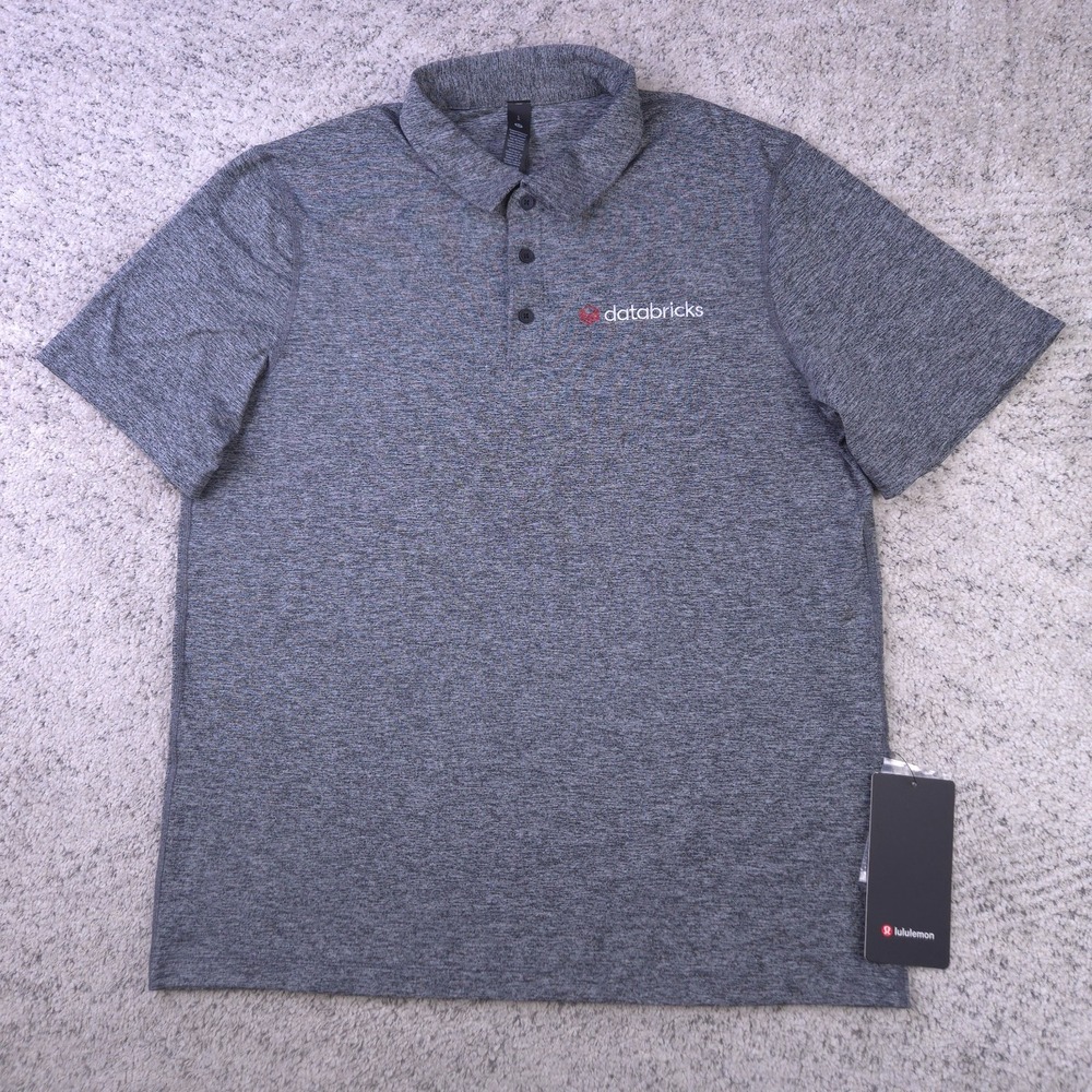 Databricks Shirt Men Large Lululemon Polo Classic Fit Short Sleeve Tech Swag NWT